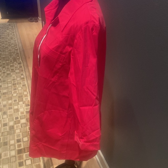 Women's Lafayette 148 hot pink Tunic length Button-Up Shirt.  Size 10 - Picture 3 of 6